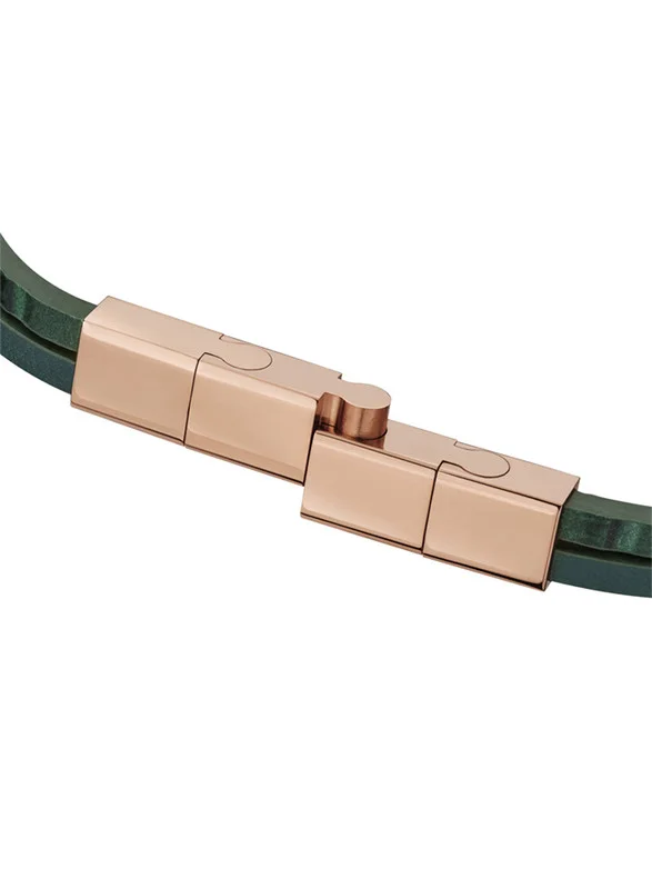 سانت هونور Logo Mens Green Leather Bracelet 190+20Mm - B47 8V