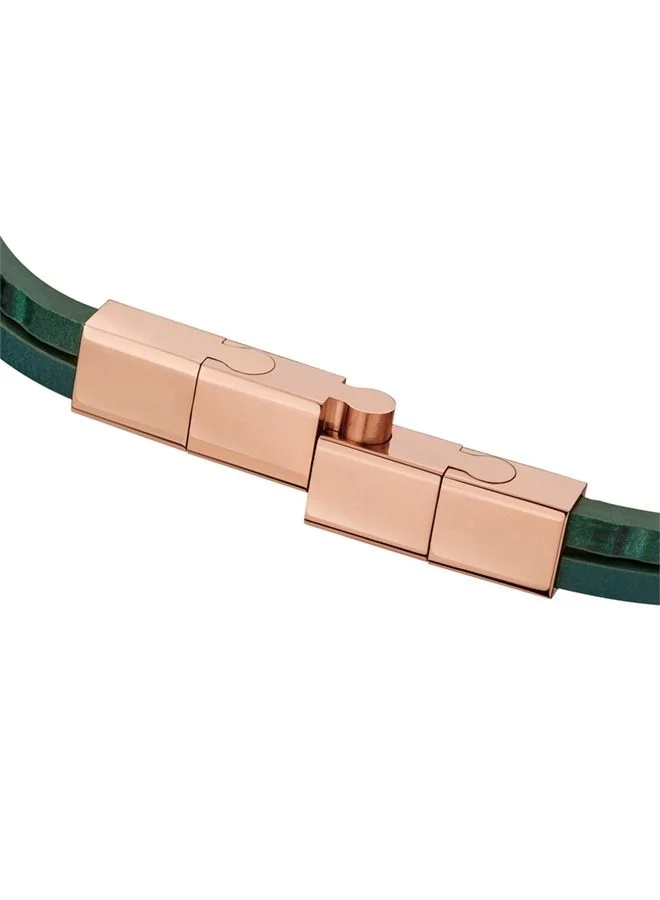 سانت هونور Logo Mens Green Leather Bracelet 190+20Mm - B47 8V