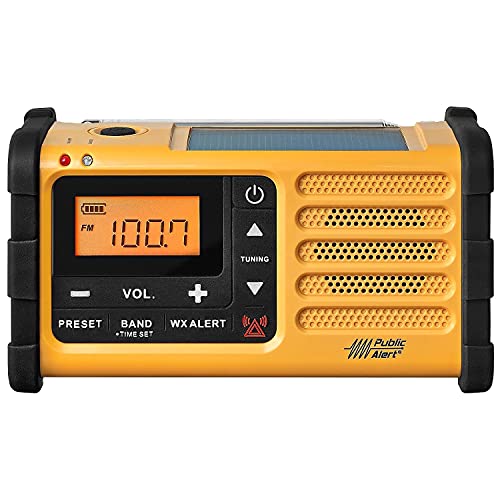 Sangean MMR-88 AM/FM/Weather Alert Emergency Rechargeable Radio. Solar/Hand Crank/USB/Flashlight, Siren, Smartphone Charger Yellow - Image 3