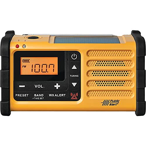Sangean MMR-88 AM/FM/Weather Alert Emergency Rechargeable Radio. Solar/Hand Crank/USB/Flashlight, Siren, Smartphone Charger Yellow - Image 1