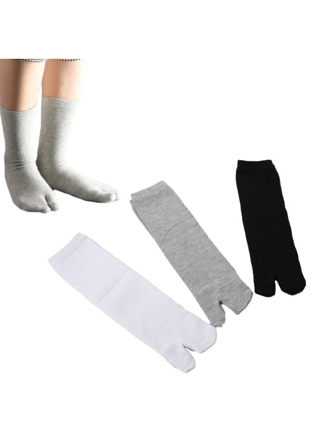 3 Pairs Japanese Kimono Flip Flop Sandal Split Two Toe Tabi Ninja Casual Socks, Unisex