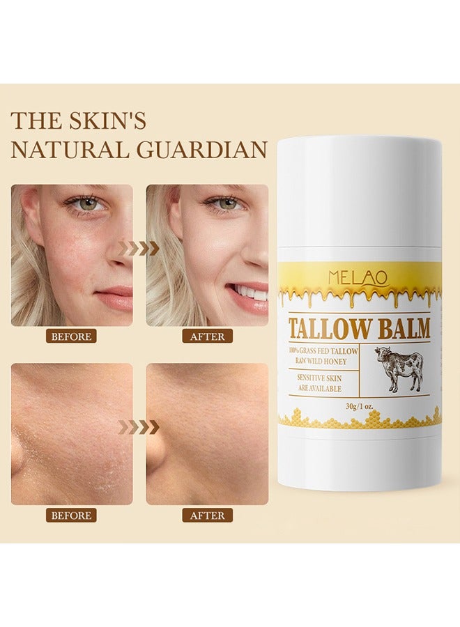 MELAO Tallow Blam Stick-Naturals Tallow Lotion Balm Stick, Dry Redness, Deep Moisturizing Skin, Speed Up Metabolism, Reduce Fine Dry Lines, Honey Tallow Blam Stick - Image 5