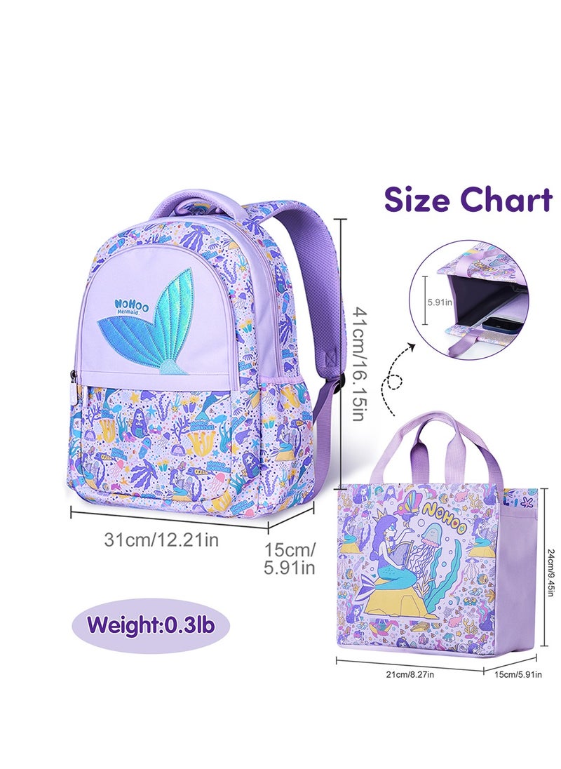 Kids 16 Inch School Bag With Handbag Combo Mermaid - Purple - pzsku/Z11D0AB3970E2A5255DFCZ/45/_/1707732643/7872f628-1bb2-4fc5-aeaa-9d10910caa45