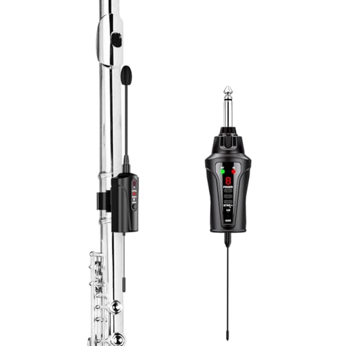 ACEMIC UHF Wireless Flute Microphone System, Wireless Tie-on Microphone for Flute, Suitable for Live Performances, PA Systems, Audio Mixers, and Speakers - DT-5 - Image 1