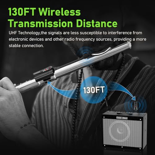 ACEMIC UHF Wireless Flute Microphone System, Wireless Tie-on Microphone for Flute, Suitable for Live Performances, PA Systems, Audio Mixers, and Speakers - DT-5 - Image 2