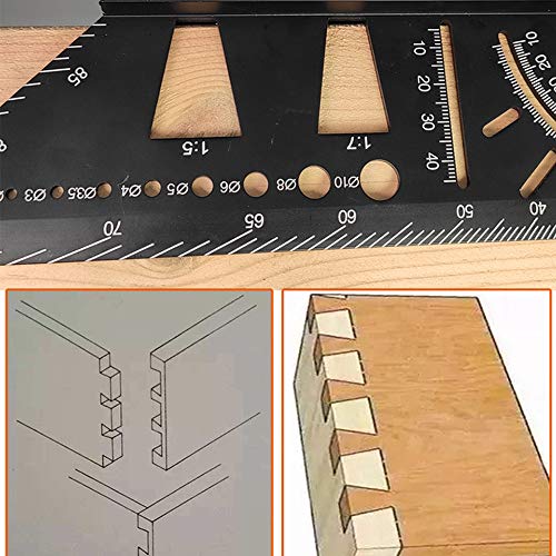 Feeke Aluminum Alloy Woodworking Square Size Measure Ruler - 3D Mitre Angle Measuring Template Tool - Carpenter's Layout Ruler Gauge Woodworking Accessories - Gifts for Men Dad Father Husband - Image 5