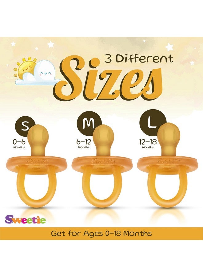 Sweetie Rubber Pacifier Natural Rubber Pacifier Rounded 1 Count Original Natural Rubber Pacifier (06 Month/Small) - Image 4