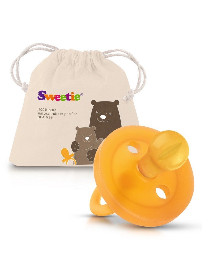 Sweetie Rubber Pacifier Natural Rubber Pacifier Rounded 1 Count Original Natural Rubber Pacifier (06 Month/Small) - Image 2