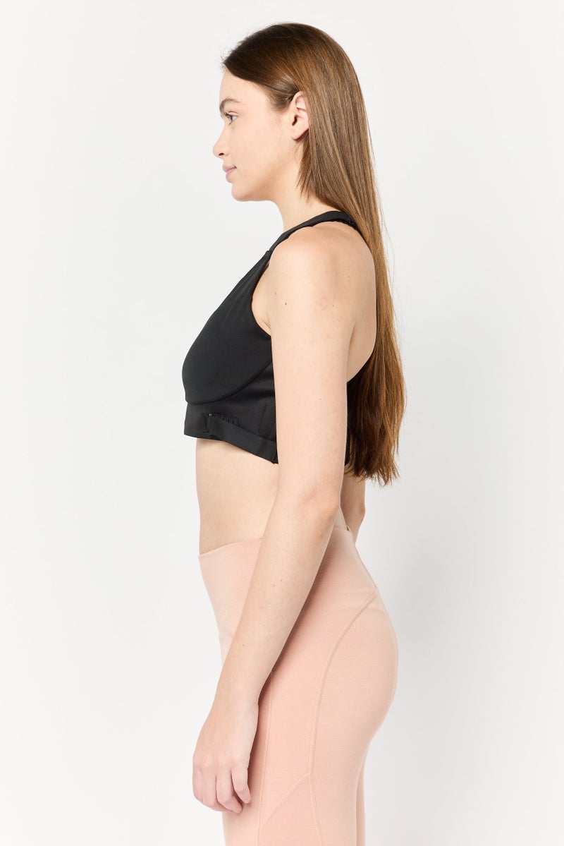 Adidas حمالة صدر رياضية نسائية فاخرة عالية الدعم مبطنة، سوداء - Image 3