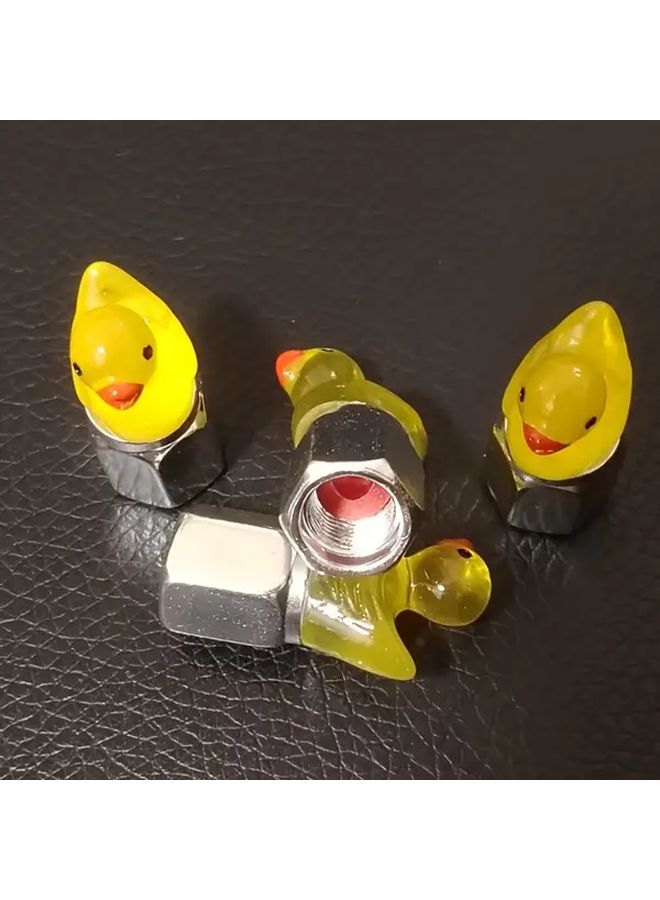 Glow In The Dark Yellow Duck Car Motorcycle Bicycle Hat Polychrome 4pcs Set - Image 2