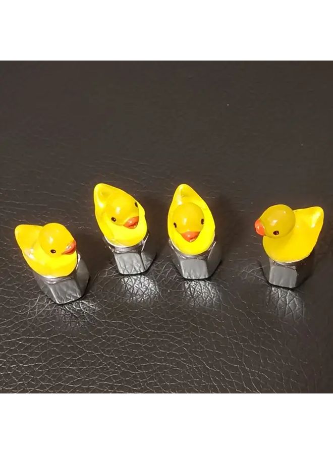 Glow In The Dark Yellow Duck Car Motorcycle Bicycle Hat Polychrome 4pcs Set - Image 5
