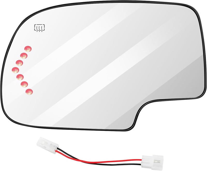 SCITOO Exterior Mirror Replacement Glass Driver Left Side Power Heated Signal fit for 2003-2007 for Chevy Silverado Suburban for GMC Sierra Yukon Replacement Tow Mirror Ready varied options - Image 1