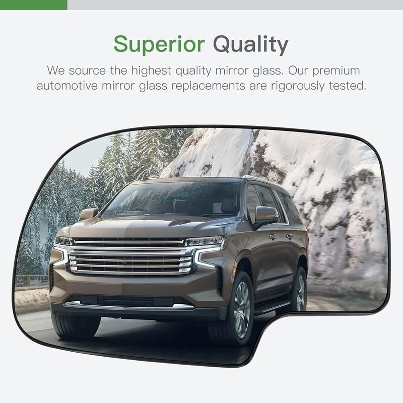 SCITOO Exterior Mirror Replacement Glass Driver Left Side Power Heated Signal fit for 2003-2007 for Chevy Silverado Suburban for GMC Sierra Yukon Replacement Tow Mirror Ready varied options - Image 2