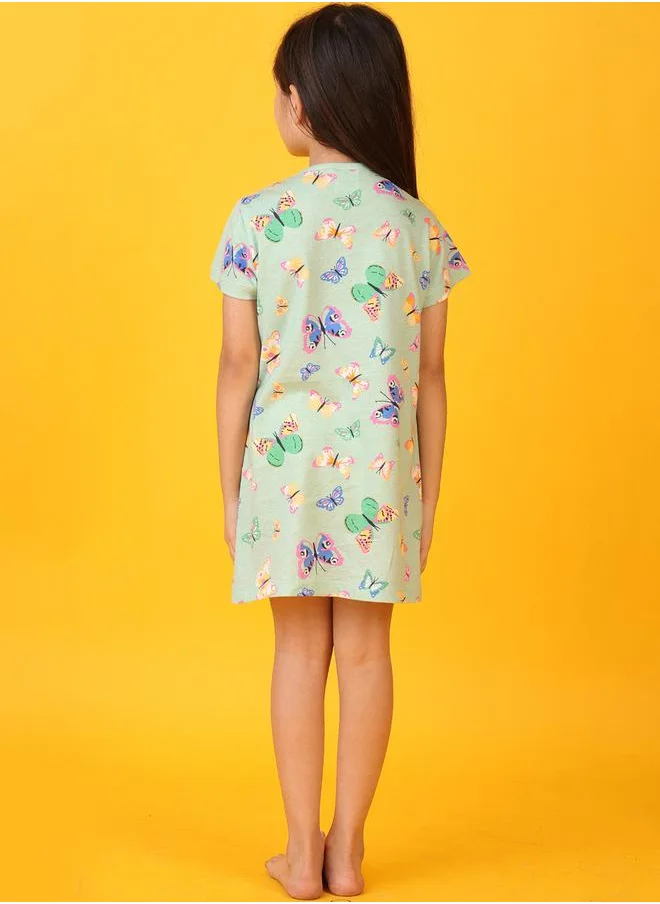 انثريلو Anthrilo Butterfly Print Mini Night Dress