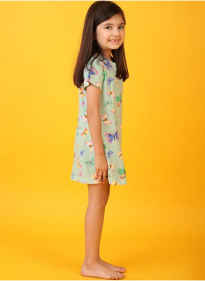 انثريلو Anthrilo Butterfly Print Mini Night Dress