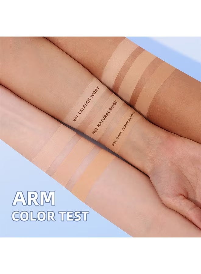 MAYCHEER Lasting Waterproof Oil Control Mate Flawless，Pressed Powder Compact, Oil Control Brighten Skin Color Face Powder, Whitening Highlighting Face Makeup Tools for Women Girls -#02 NATURAL BEIGE - Image 3