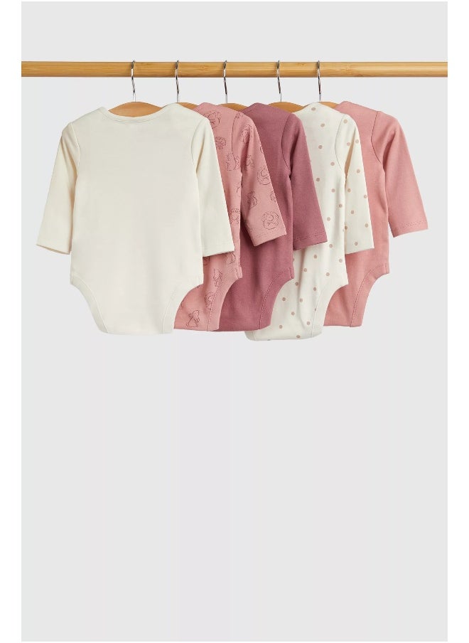 mothercare - أول مجموعة من بدلات الجسم ذات الأكمام الطويلة - عبوة من 5 قطع - Image 1