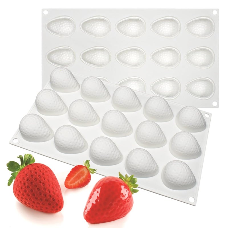 mostsom 3D Strawberry Silicone Gummy Mold 15 Cavity Half Strawberry Maker Chocolate Candy Cookie Mould Kitchen Tools - Image 1
