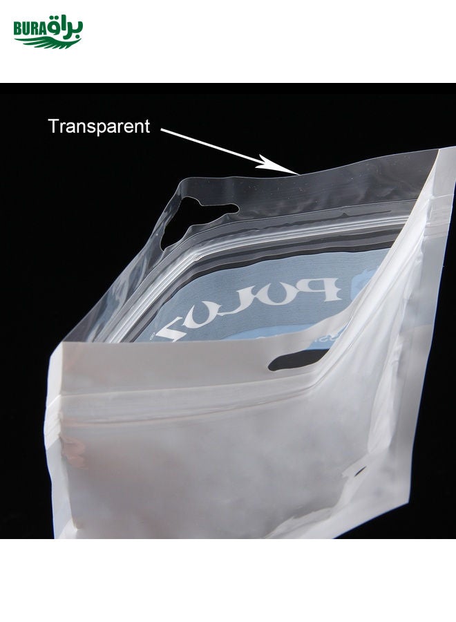 BURAQ 10 PCS PULUZ 25.8cm x 18cm Hang Hole Clear Front White Pearl Jewelry Zip Lock Packaging Bag (Size: L) - Image 5