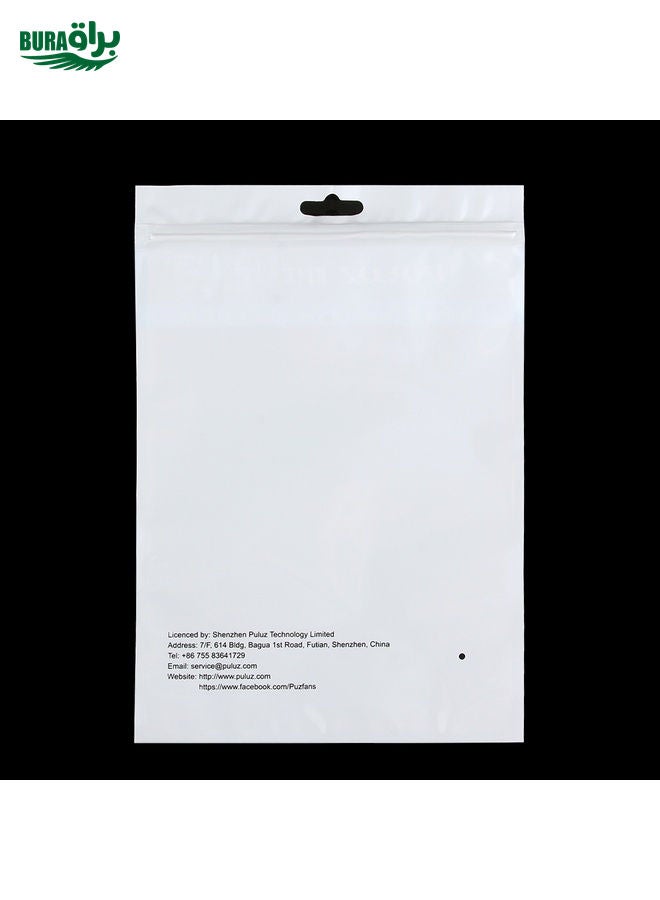 BURAQ 10 PCS PULUZ 25.8cm x 18cm Hang Hole Clear Front White Pearl Jewelry Zip Lock Packaging Bag (Size: L) - Image 3