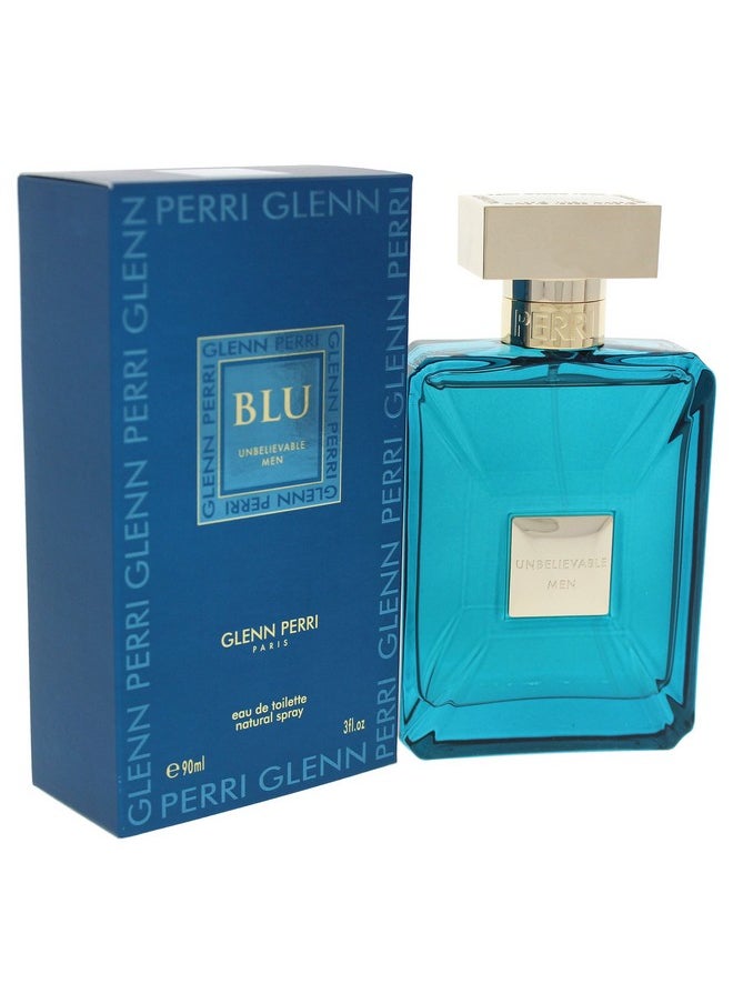 Glenn Perri - Glenn Perri Unbelievable Blu for Men Eau de Toilette Spray, 3 Ounce - Image 1
