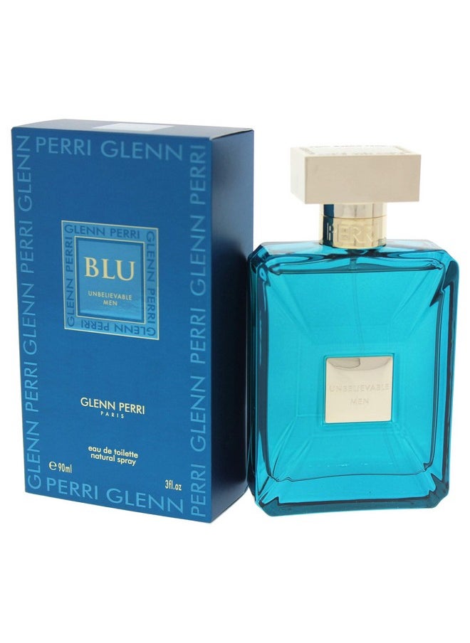Glenn Perri - Glenn Perri Unbelievable Blu for Men Eau de Toilette Spray, 3 Ounce - Image 1