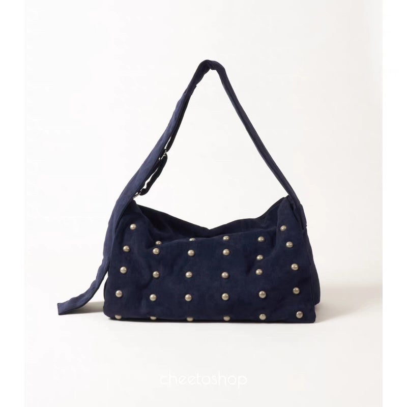 حقيبة كتف كروس باغ كبيرة من PLZPROJECT كورية 2025 خريف/شتاء بحزام عريض مرصع - Image 5