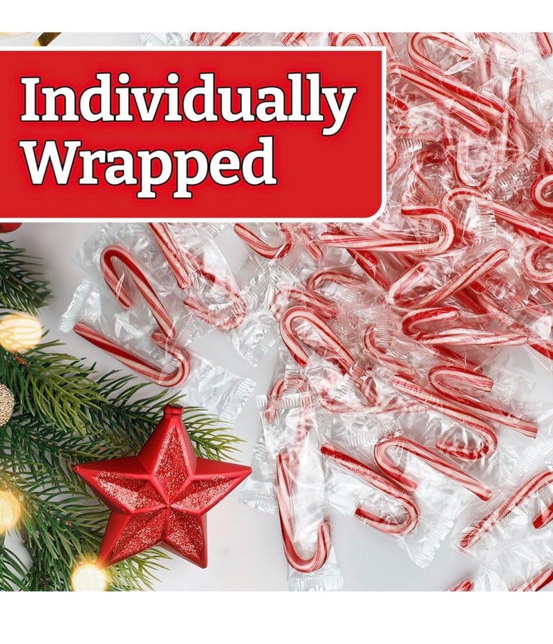 عصا حلوى النعناع الصغيرة (96 حلوى مغلفة بشكل فردي) حلوى عيد الميلاد بالجملة | مع ملصق FUN مجاني لشحنات نفس اليوم - Image 2