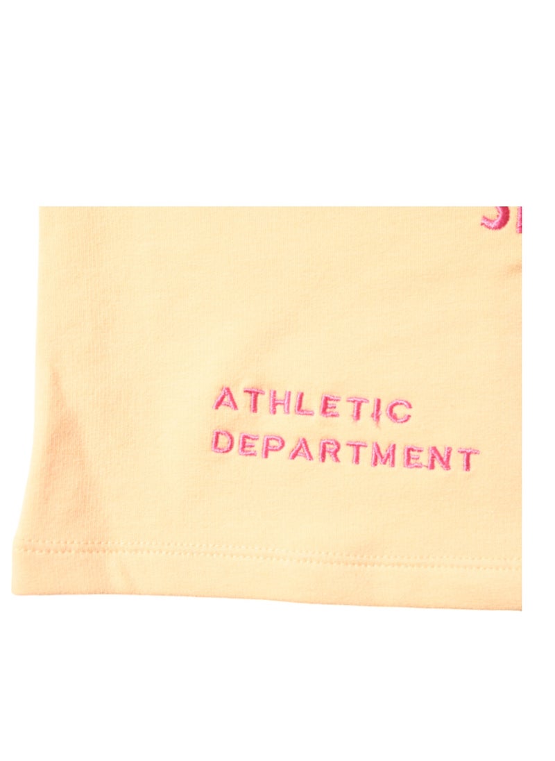 Peanuts Snoopy's Strength Club Athletic Department Crop Top, Peach, Since 1950  - Image 4