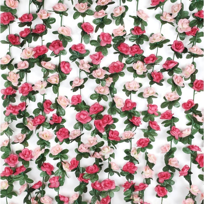 2PCS 164FT FLOWER GARLAND ARTIFICIAL ROSE VINES FOR BEDROOM CUTE FAKE HANGING FLOWER VINES FLORAL GARLAND DECORATIONS FOR WEDDING PARTY WALL ROOM DECOR AESTHETIC