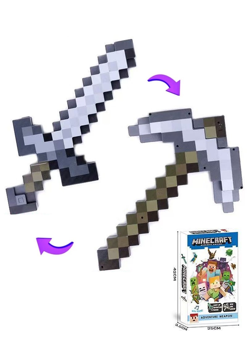 ماين كرافت مجموعة سيف ومطرقة من لعبة ماين كرافت، ملحق يمكن ارتداؤه مقاس الأطفال للتمثيل الشخصي والفستانات