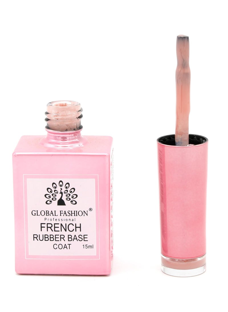GLOBAL FASHION GLOBAL FASHION FRENCH RUBBER BASE COAT: Long-Lasting, Durable, & Chip-Resistant Gel Nail Polish Base Coat | (08)  - Image 5