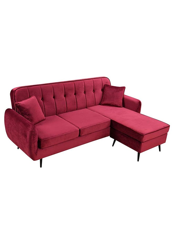 DANUBE HOME Axel Fabric Corner Sofa Modern Design L Shape Sofas Comfortable Living Room Seating Furniture For Home L 189 x W 130 x H 84 cm Red  - Image 4