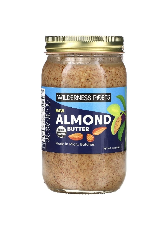 Wilderness Poets Wilderness Poets, Organic Raw Almond Butter, 16 oz (453 g)  - Image 1