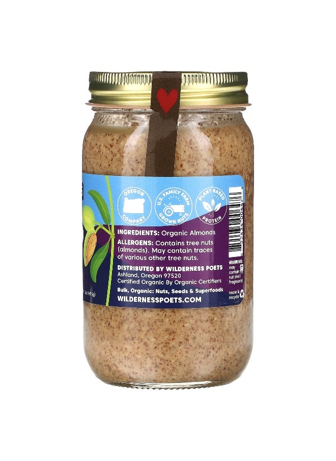 Wilderness Poets Wilderness Poets, Organic Raw Almond Butter, 16 oz (453 g)  - Image 2