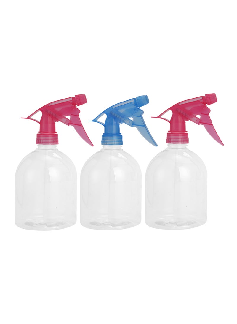 LAWAZIM Transparent Spray Kit - 500ml - Mix Color, 3-Piece - Adjustable Lockable Nozzles, Refillable Empty Plastic Spray Bottles for Cleaning, Gardening, Haircare, Disinfecting, DIY Projects Number 2 - Image 1