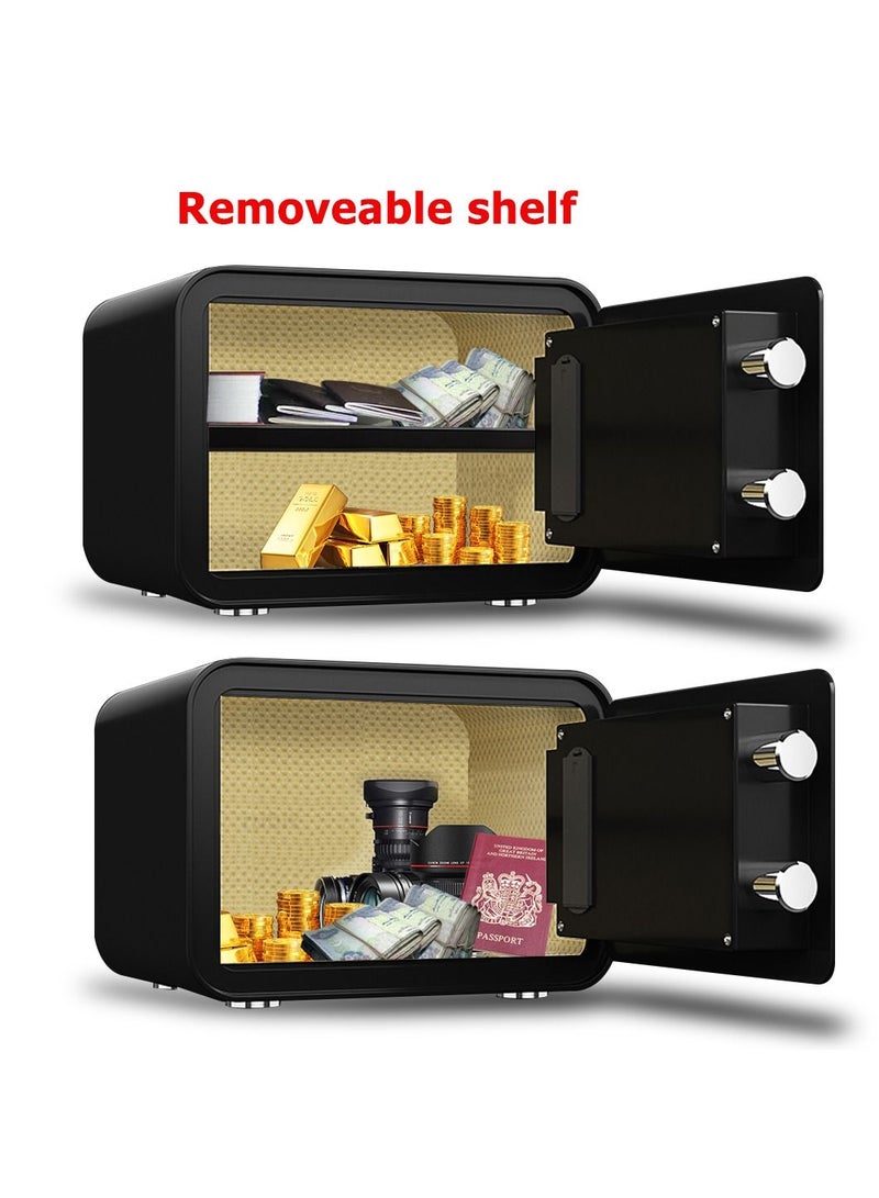 Rubik Safe Box Fingerprint Lock, Fire Resistant A4 Document Size Biometric Safety Deposit Box for Money Documents Home Office RB25QC9 (25x35x28cm) Black - Image 4