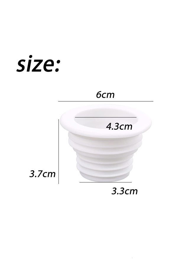 4 Pcs Washing Machine Drain Hose Seal Plug, Anti-Odor Floor Drain Pipe Silicone Plug Sewer Hose Fittings for Toilet Bath Kitchen Washing Machine, White - Image 2