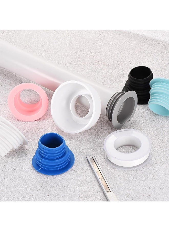 4 Pcs Washing Machine Drain Hose Seal Plug, Anti-Odor Floor Drain Pipe Silicone Plug Sewer Hose Fittings for Toilet Bath Kitchen Washing Machine, White - Image 3