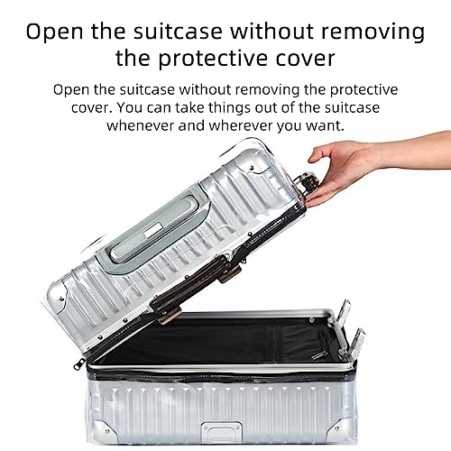 Veki Clear Suitcase Cover PVC Protector with Zip, Waterproof Transparent Luggage Cover Protective Bag, for Plastic Trolley Case Protect Suitcases from Scratch for Travel Accessories (30inch) - Image 2