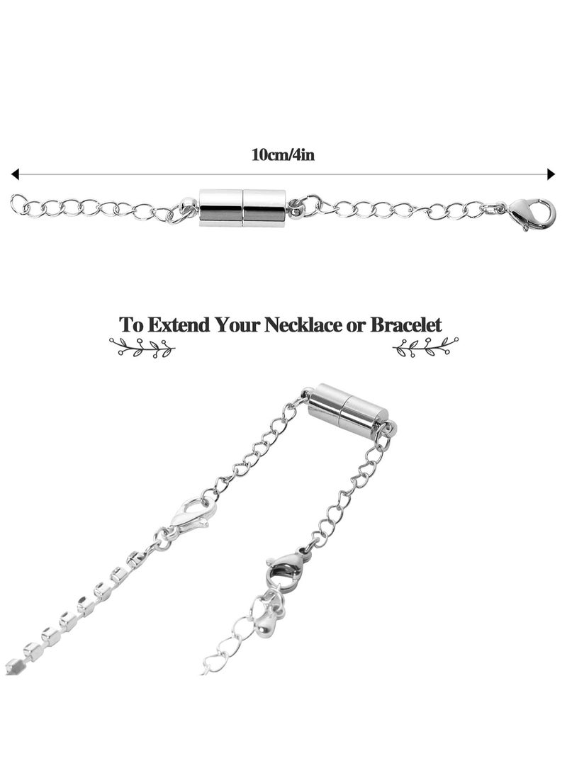 KASTWAVE Magnetic Necklace Extender, 8 Pcs Magnetic Necklace Clasps with Extender Chains Magnetic Necklace Clasps with Extender Chains Lobster Clasps Chain Extender Necklace Lobster Clasps and Closures - Image 4