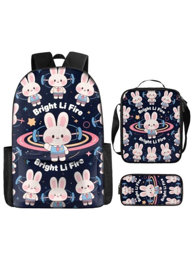 واضح من النار مجموعة من ثلاث قطع من حقائب الرسوم المتحركة، تتعامل بسهولة مع المناسبات المختلفة (الطلاب والأطفال ونزهات الأصدقاء وتسلق الجبال والدراسة وما إلى ذلك) | حقيبة ظهر + حقيبة محمولة باليد + حقيبة قرطاسية | هدايا الموسم المدرسي / العطلات - 94 - Image 2
