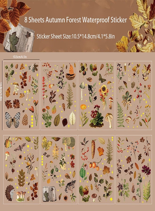 Doraking Autumn Style Stickers Set - Decorative Cut Out Waterproof Sticker Sheets for Scrapbooking, Kid DIY Arts Crafts, Album, Bullet Journaling, Junk Journal, Planners, Calendars and Notebook - Image 2