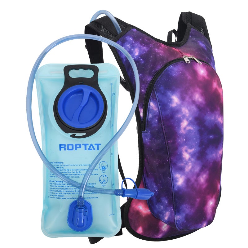 Roptat Hydration Backpack Pack with 2L Hydration Bladder - Lightweight Water Backpack Daypack Pouch for Women Men Running Riding Biking (Galaxy 3) - Image 1
