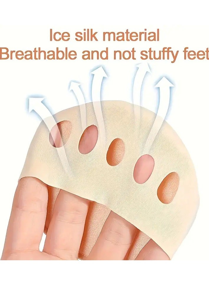 Rozino 2 PCS Women's pure toe socks, reusable half toe socks, comfortable without toe socks, foot pads, anti slip black - Image 5