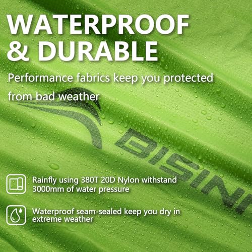BISINNA Backpacking 2 Person Tent Lightweight 3 Season Camping Tent 20D 380T Nylon Rainfly Double Layer Free Standing Includes Footprnint 7001 Aluminium Poles for Camping Hiking Biking - Image 2