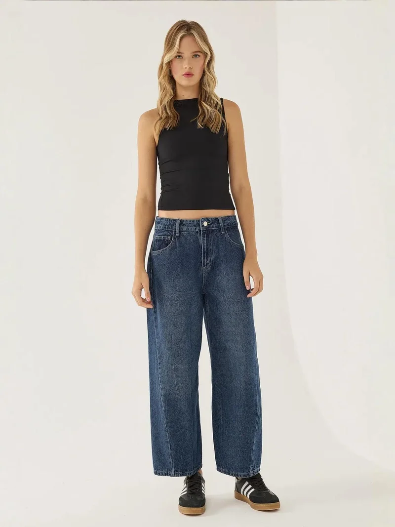 Mid-Rise Tapered Jeans