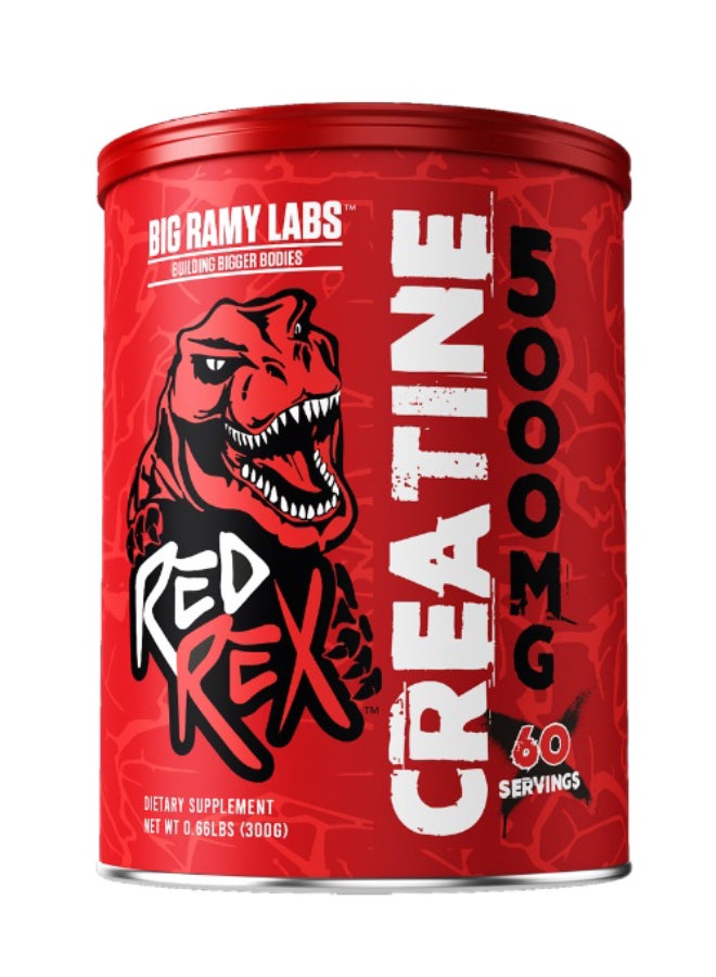 RED REX Creatine Monohydrate Powder - 300g - for Muscle Growth & Recovery - Image 1