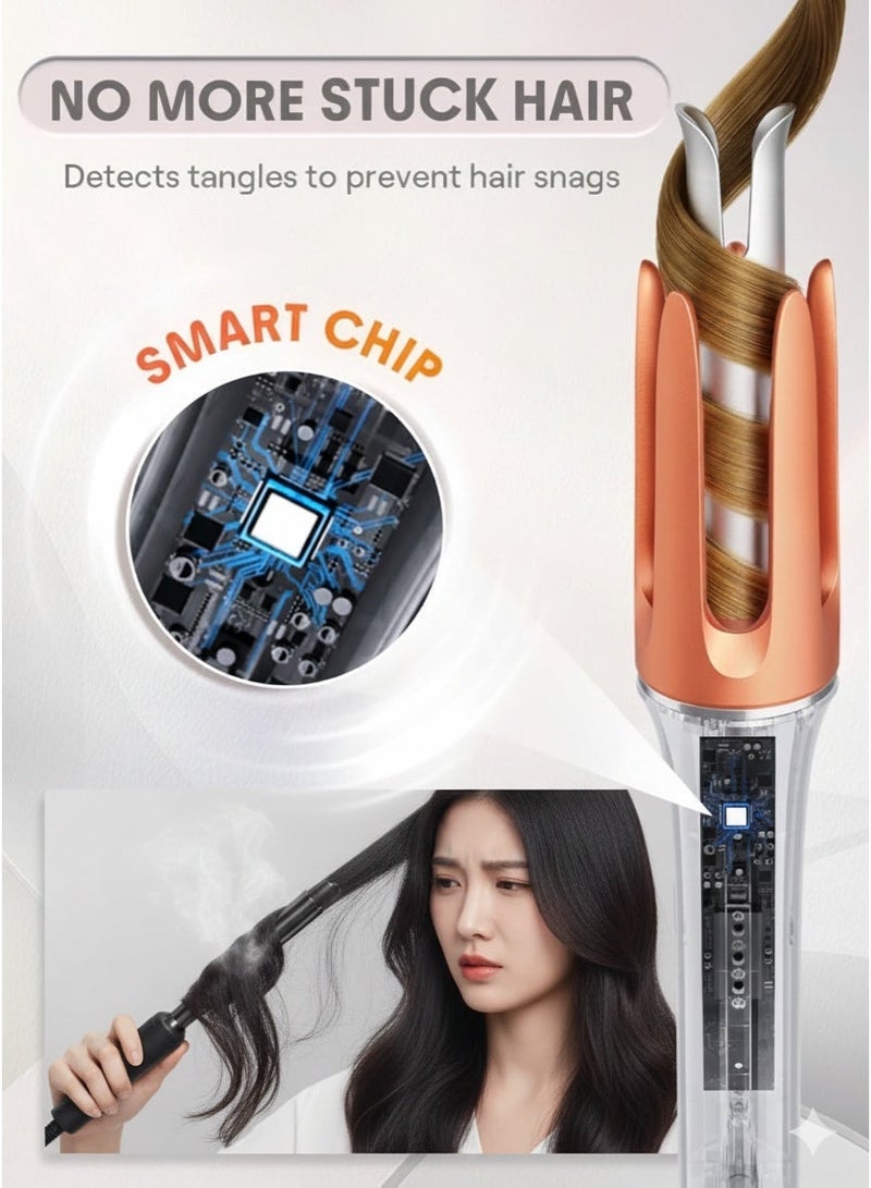 خودکار ہیئر کرلر - 360° گھومنے والا سرامک بیرل، لمبے اور چھوٹے بالوں کے لیے آٹو کرلنگ آئرن، اینٹی ٹینگل ڈیزائن، ایڈجسٹ ٹمپریچر، فاسٹ ہیٹنگ، ڈوئل ڈائریکشن کرلنگ، سیلون کوالٹی کرل - Image 3