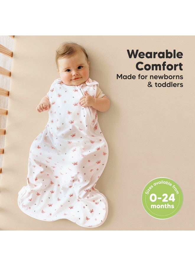 KeaBabies 2-Pack Organic Baby Sleep Sacks, 100% Cotton - Soft & Breathable 0.5TOG Baby Wearable Blanket, Toddler Sleeping Sack 6-18 months, Easy to Wear Transitional Swaddles for Newborns (Butterflies, M) - Image 1